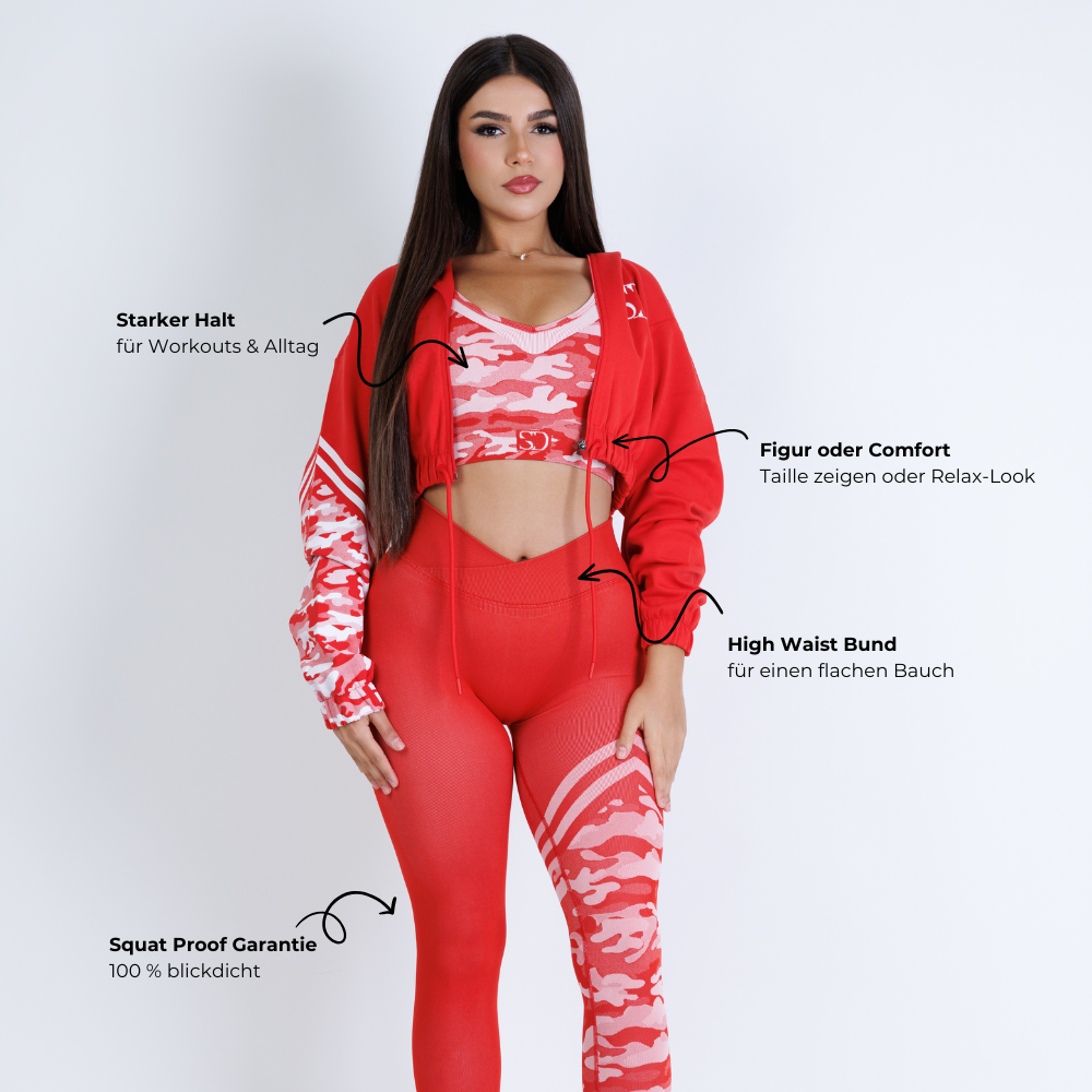 Hot Chilli Bra + Leggings + Jacket SET